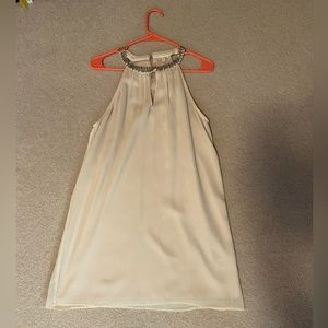 Crème Mini Shift Dress, Size M